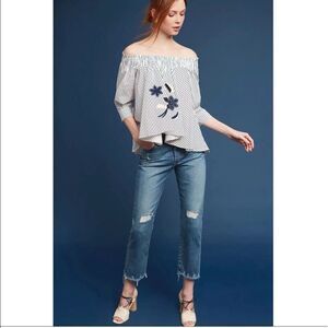 New Anthropologie HD in Paris Calina Off The Shoulder Top Small B-1173